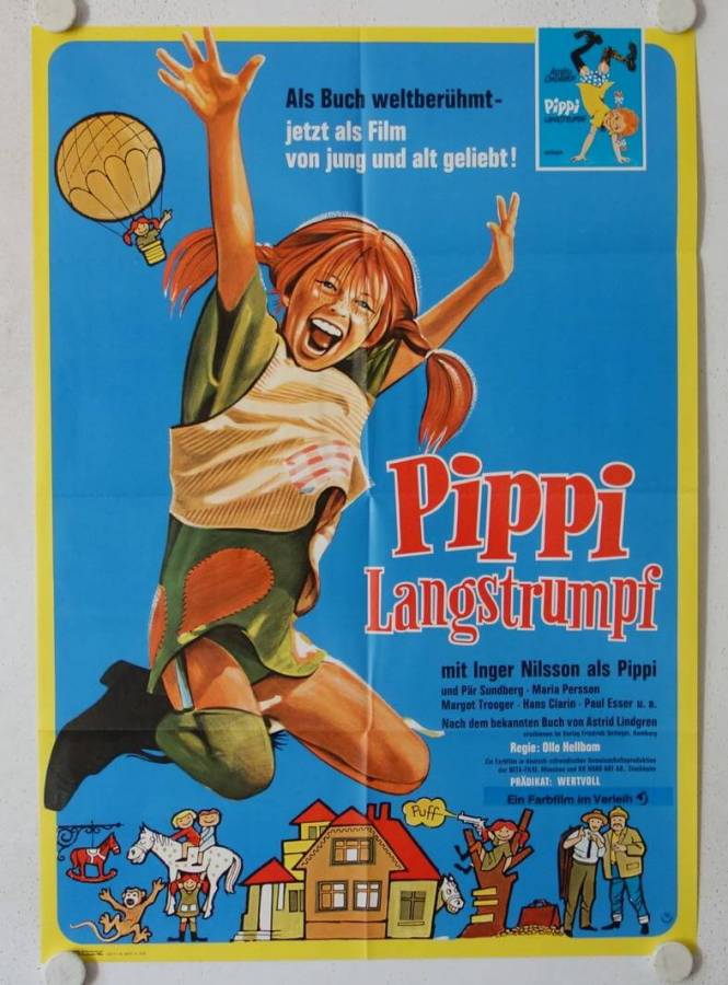 Pippi Langstrumpf originales deutsches Filmplakat (R73)